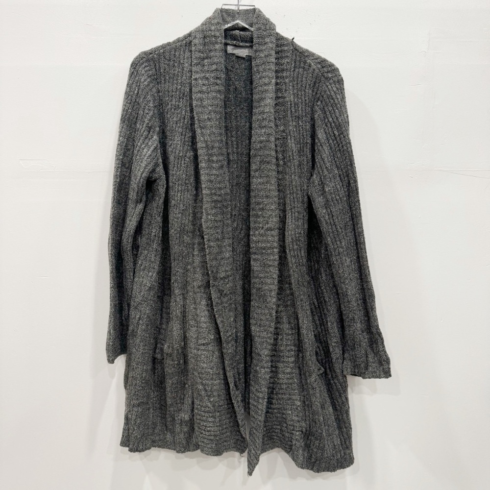 Barefoot Dreams CozyChic Lite Long Weekend Cardigan Dark Grey Large